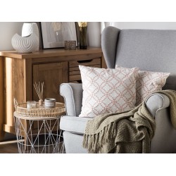 Zestaw 2 poduszek dekoracyjnych VERBENA Bawełna 45 x 45 cm Różowy Wzór geometryczny