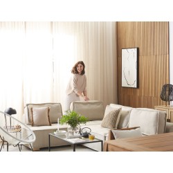 Zestaw 2 poduszek dekoracyjnych GUZMANIA 45 x 45 cm Beżowy Jednolity