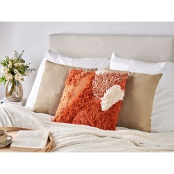 Zestaw 2 poduszek dekoracyjnych SAGENIA Bawełna 45 x 45 cm Pomarańczowy Wzór abstrakcyjny