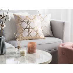 Zestaw 2 poduszek dekoracyjnych CASSIA 45 x 45 cm Różowy Wzór geometryczny