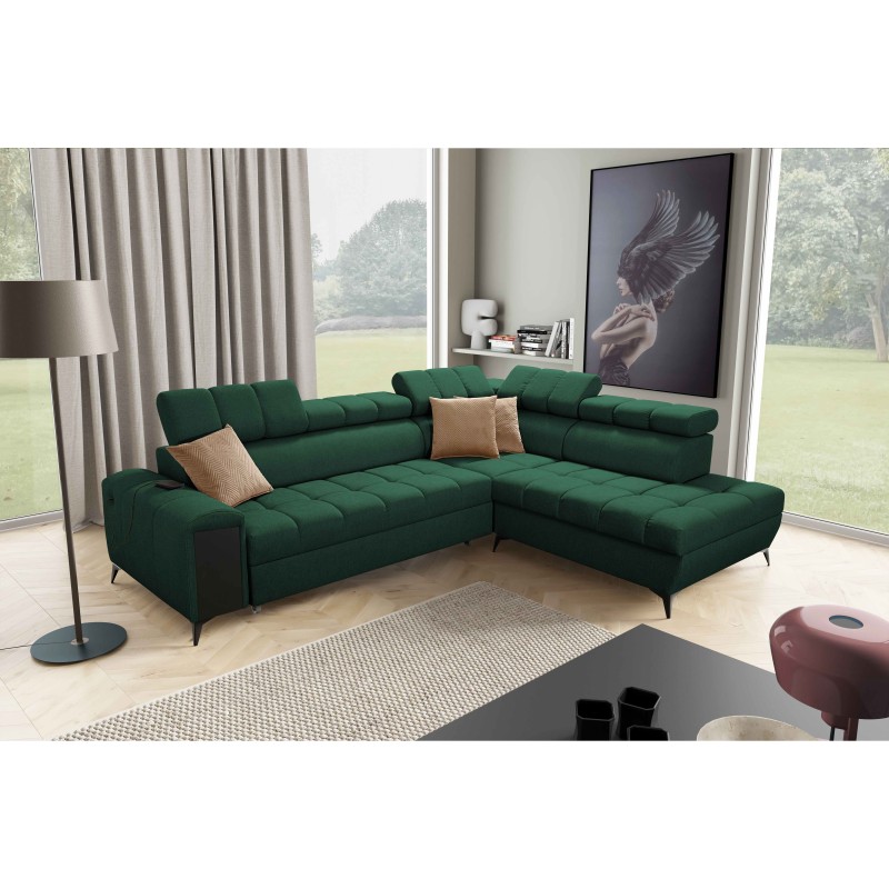 Ecksofa Venna VII mit Schlaffunktion, USB-Anschluss und öffnender Bar Plusz, Avra 12