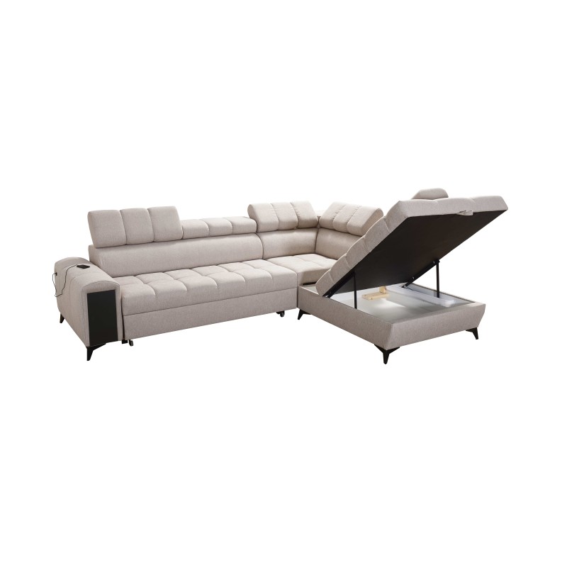 Ecksofa Venna VII mit Schlaffunktion, USB-Anschluss und öffnender Bar Plusz, Avra 9