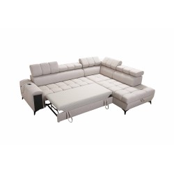 Venna VII corner sofa with a sleeping function, USB port, and an opening bar Plush, Avra 9