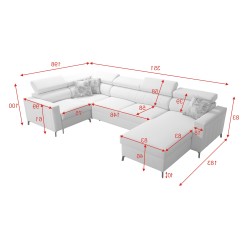 U-förmiges Ecksofa Arco V Maxi - luxuriöser Komfort und Multifunktionalität