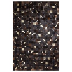 Dywan patchwork skórzany 140 x 200 cm brązowy BANDIRMA