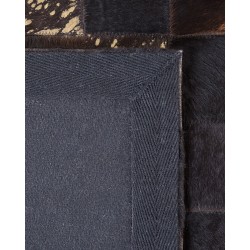 Dywan patchwork skórzany 140 x 200 cm brązowy BANDIRMA