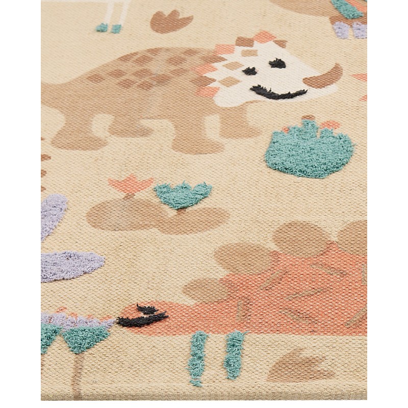 Dywan dziecięcy bawełniany w zwierzęcy wzór 80 x 150 cm wielokolorowy STABAT