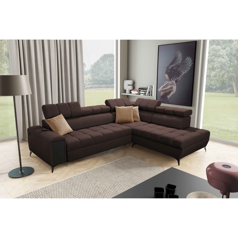 Ecksofa Venna VII mit Schlaffunktion, USB-Anschluss und aufklappbarer Bar Plusz, Avra 6