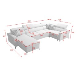 U-förmiges Ecksofa Arco V Maxi - luxuriöser Komfort und Multifunktionalität