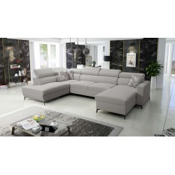 Elegante Sofá Esquinero en Forma de U Arco VI con Función de Cama - Terciopelo, Mono 244