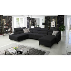 Elegant U-shaped Arco VI Corner Sofa with Sleeping Function - Plecionka, Sawana 14