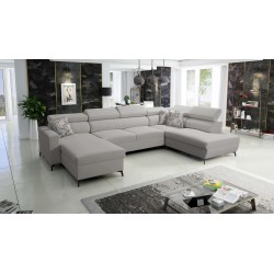 Elegante Sofá Esquinero en Forma de U Arco VI con Función de Cama - Terciopelo, Mono 244