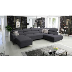 Elegant U-shaped Corner Sofa Arco VI with Sleeping Function - Weave, Sawana 96