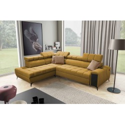 Ecksofa Venna VII mit Schlaffunktion, USB-Anschluss und ausklappbarer Bar Plusch, Avra 7