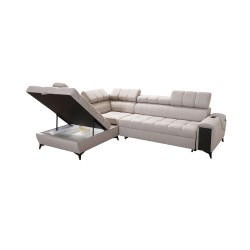 Venna VII corner sofa with sleeping function, USB port, and opening bar Plusz, Avra 7