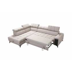 Venna VII corner sofa with a sleeping function, USB port, and opening bar Plush, Avra 2