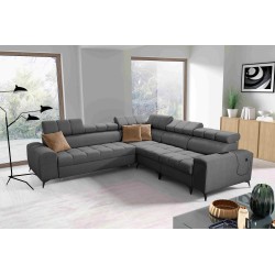 Venna III Corner Sofa with Sleeping Function, USB Port, and Opening Bar - Plush, Avra 17