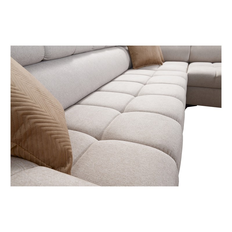 Venna III corner sofa with sleeping function, USB port, and opening bar - Plush, Avra 16