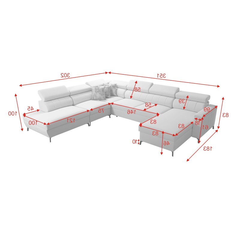 Arco IX - Luxus-Ecksofa mit Schlaffunktion | Bequemes und Praktisches Möbelstück