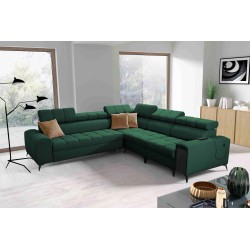 Venna III corner sofa with sleeping function, USB port, and opening bar - Plush, Avra 12