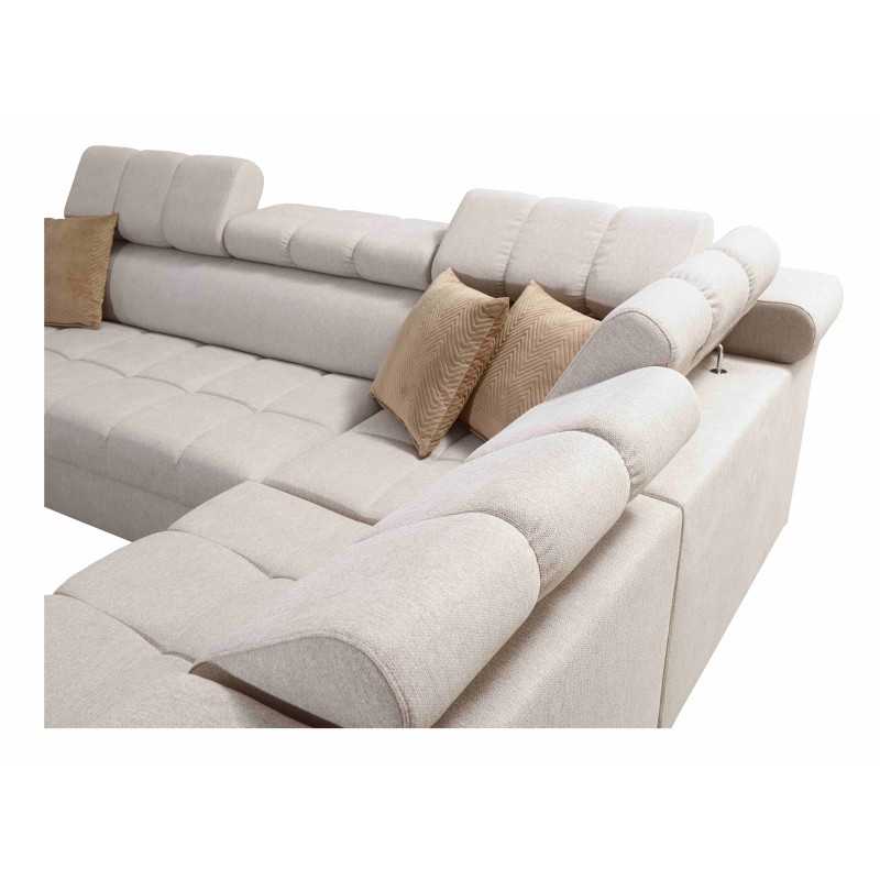 Venna III corner sofa with sleeping function, USB port, and opening bar - Plush, Avra 11