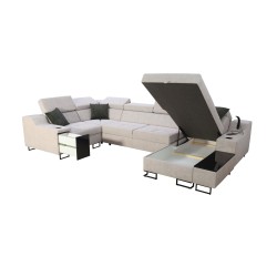 Avanti IV Mini Corner Sofa with Sleeping Function Velour, Whisper 16 | Furniture for Your Home