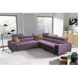 Ecksofa Venna III mit Schlaffunktion, USB-Anschluss und aufklappbarer Bar - Plüsch, Avra 9