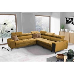 Ecksofa Venna III mit Schlaffunktion, USB-Anschluss und öffnender Bar - Plüsch, Avra 7