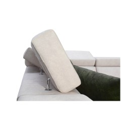 Sofá rinconera U Avanti IV Mini con función de cama de terciopelo, Whisper 5 + Ecocuero negro | Muebles para tu hogar