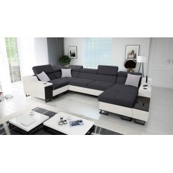 Avanti IV Mini Corner Sofa with Sleeping Function Velvet, Sawana 96 + Eco-leather | Furniture for Your Home
