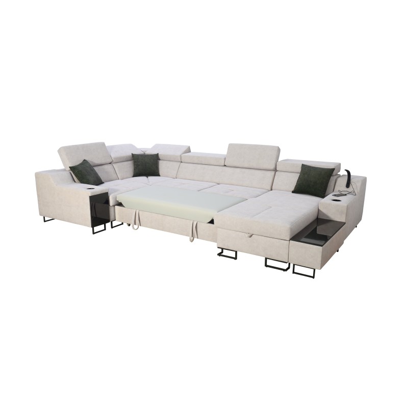 Avanti IV Mini U-Shaped Sofa Bed, Velvet, Sawana 96 | Furniture for Your Home