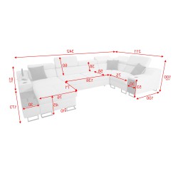 Sofá Esquinero U Avanti IV Mini con función de cama Velour, Whisper 16 | Muebles para tu hogar