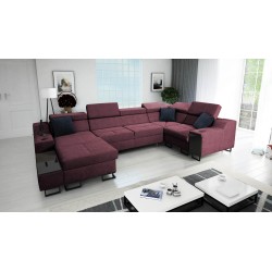 Ecksofa U Avanti IV Mini mit Schlaffunktion Velours, Sawana 14 | Möbel für Ihr Zuhause