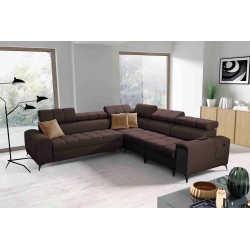 Venna III corner sofa with sleeping function, USB port, and opening bar - Plush, Avra 6