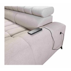 Esquina Venna III con función de cama, puerto USB y bar abierto - Plusz, Avra 2