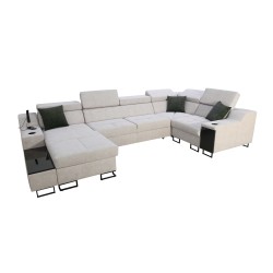 Corner Sofa U Avanti IV Mini with Sleeping Function Velvet, Whisper 11 + Eco-leather | Furniture for Your Home