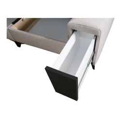 Venna III corner sofa with a sleeping function, USB port, and an opening bar - Plush, Avra 2