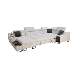 Corner Sofa U Avanti IV Mini with Sleeping Function Velvet, Whisper 11 + Eco-leather | Furniture for Your Home