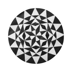 Dywan okrągły skórzany ⌀ 140 cm czarno-biały TURGUTLU