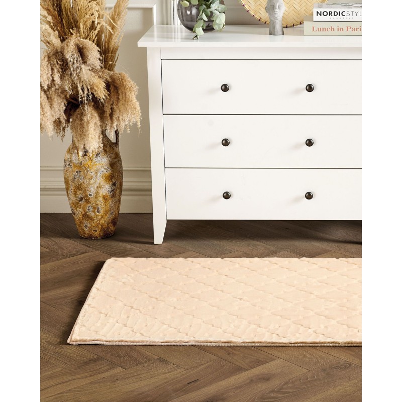 Dywan sztuczne futro królika 80 x 150 cm beżowy GHARO