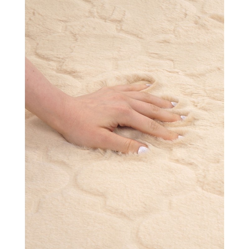 Dywan sztuczne futro królika 80 x 150 cm beżowy GHARO