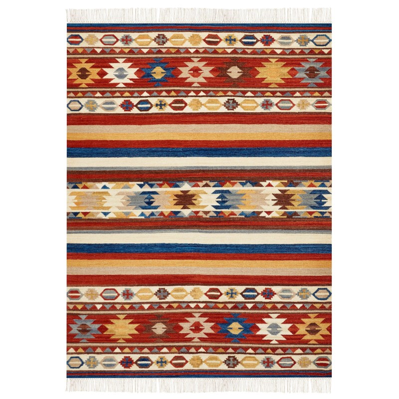 Dywan wełniany kilim 160 x 230 cm wielokolorowy JRARAT