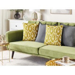 Zestaw 2 poduszek dekoracyjnych PRIMULA Bawełna 45 x 45 cm Musztardowy Ikat