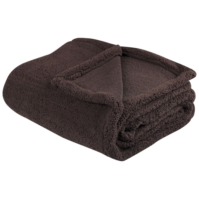 Koc MIRGE 125 x 150 cm Ciemnobrązowy