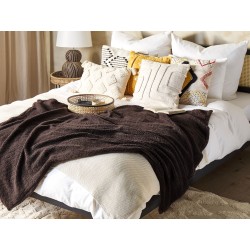 Koc MIRGE 125 x 150 cm Ciemnobrązowy