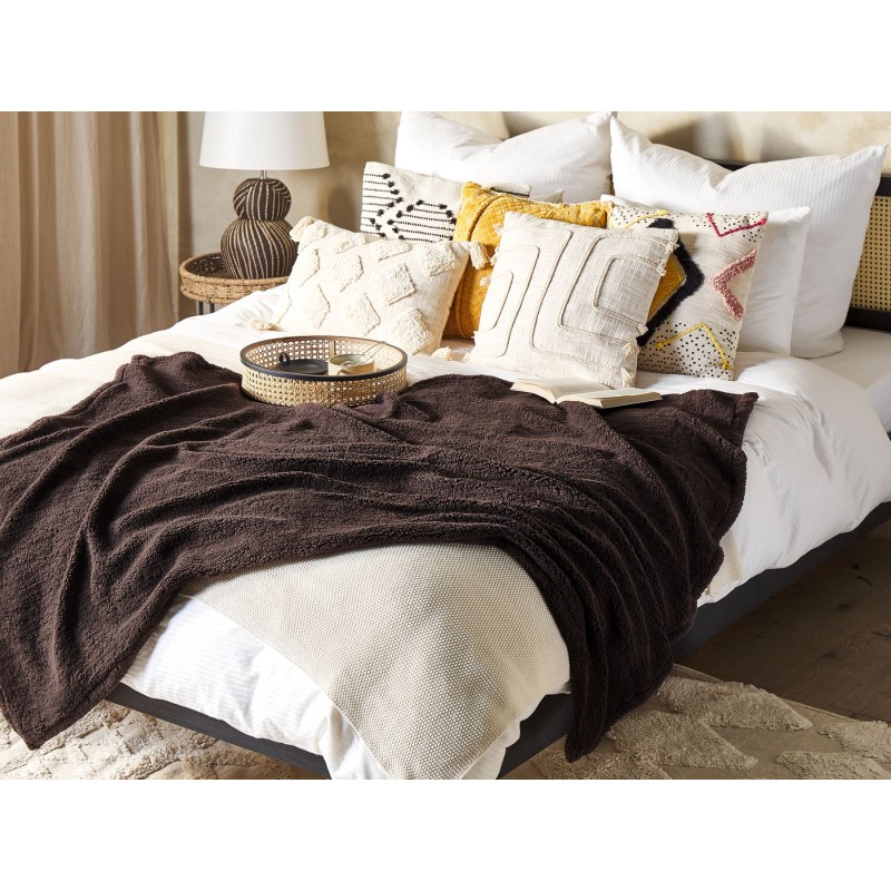 Koc MIRGE 125 x 150 cm Ciemnobrązowy