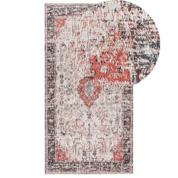 Dywan bawełniany 80 x 150 cm czerwony z beżowym ATTERA