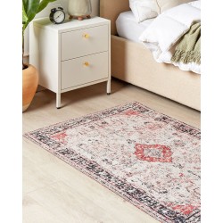 Dywan bawełniany 80 x 150 cm czerwony z beżowym ATTERA