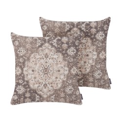 Zestaw 2 poduszek dekoracyjnych MIMISAL Bawełna 45 x 45 cm Brązowy Wzór orientalny
