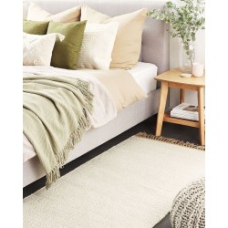 Dywan z juty 80 x 150 cm jasnobeżowy LUNIA